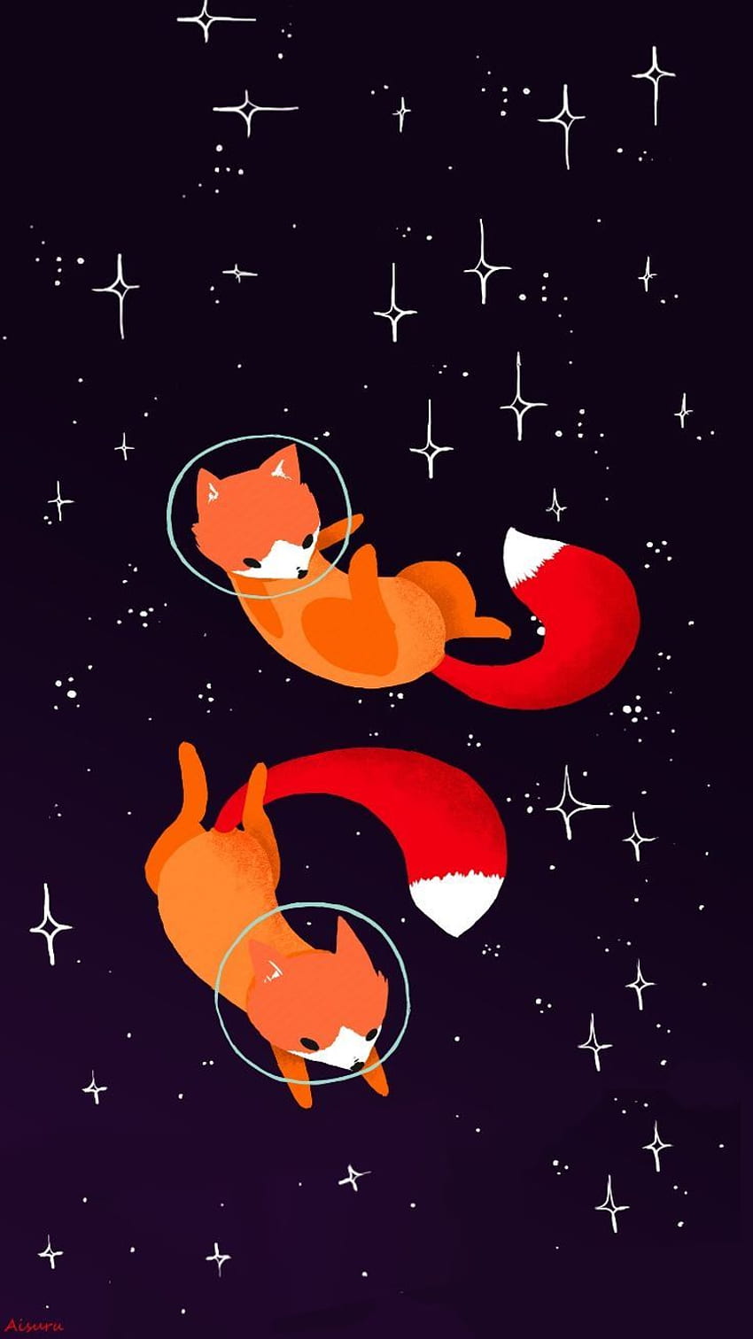 Fox Art Cosmos IPhone my edition A.Aisuru. Fox, Galaxy Fox HD phone wallpaper