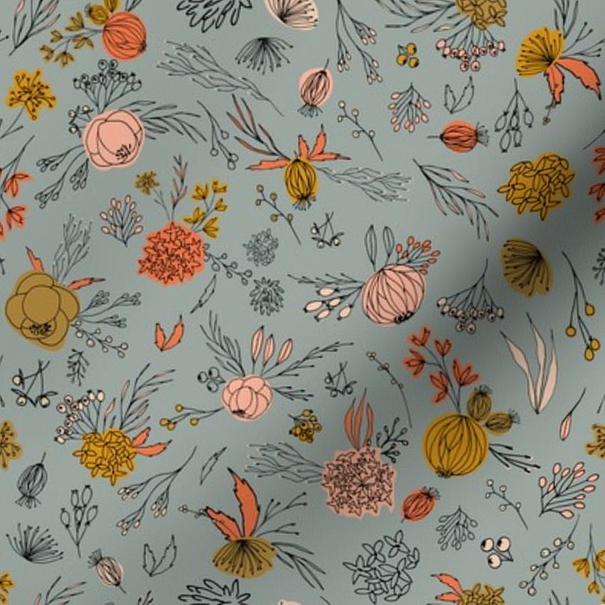 Kolorowe tkaniny drukowane cyfrowo przez Spoonflower - Vintage antyczne kwiaty i jagody na szaro w 2020 r. Kwiaty kwiatowe, Wzory kwiatowe, Antyki vintage, Indie Flower Tapeta na telefon HD