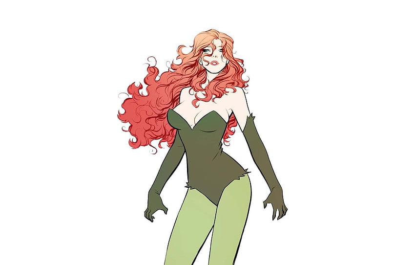 Girl, comics, redhead, dc, Poison Ivy Cartoon HD wallpaper
