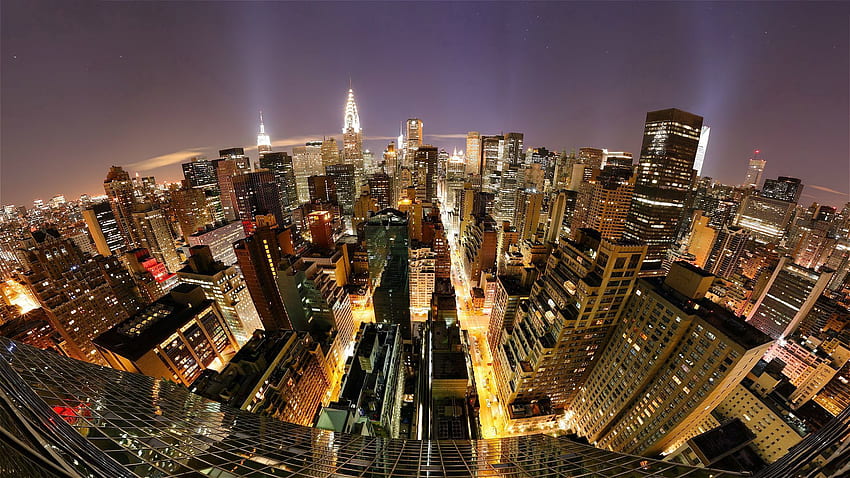 뉴욕, 도시, 고층 빌딩, 맨하탄, 피쉬 아이 HD 월페이퍼