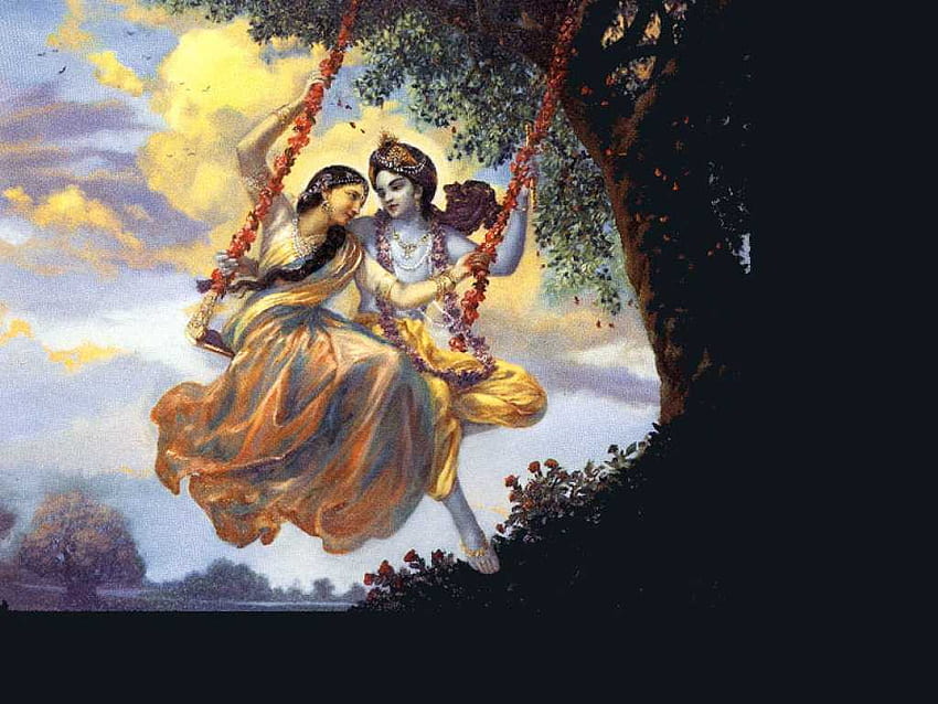 Arte de Krishna, Arte de Radha Krishna papel de parede HD