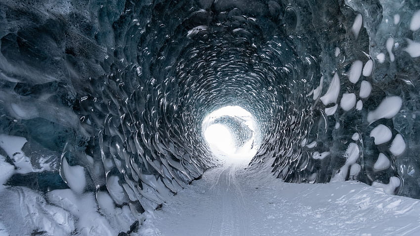 Ice Tunnel Cave Snow Nature Nature HD wallpaper