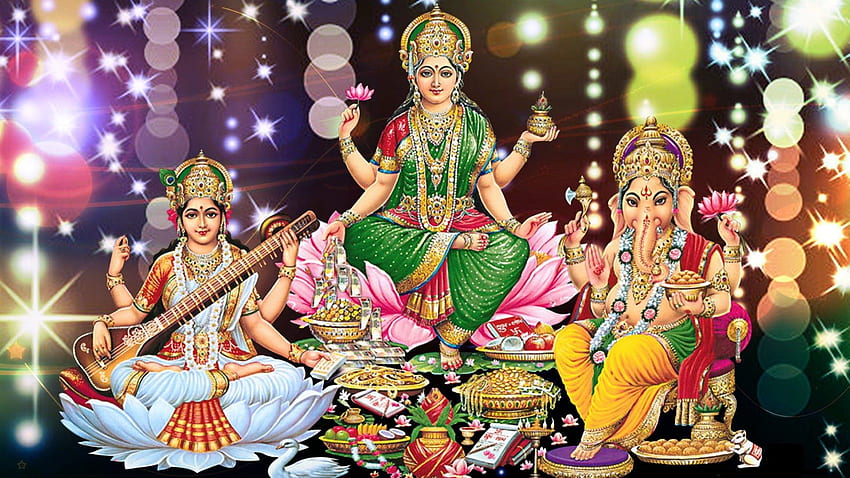 Lakshmi Ganesh . God Ganesh , Ganesh and Ganesh Chaturthi, Laxmi Ganesh Saraswati HD wallpaper