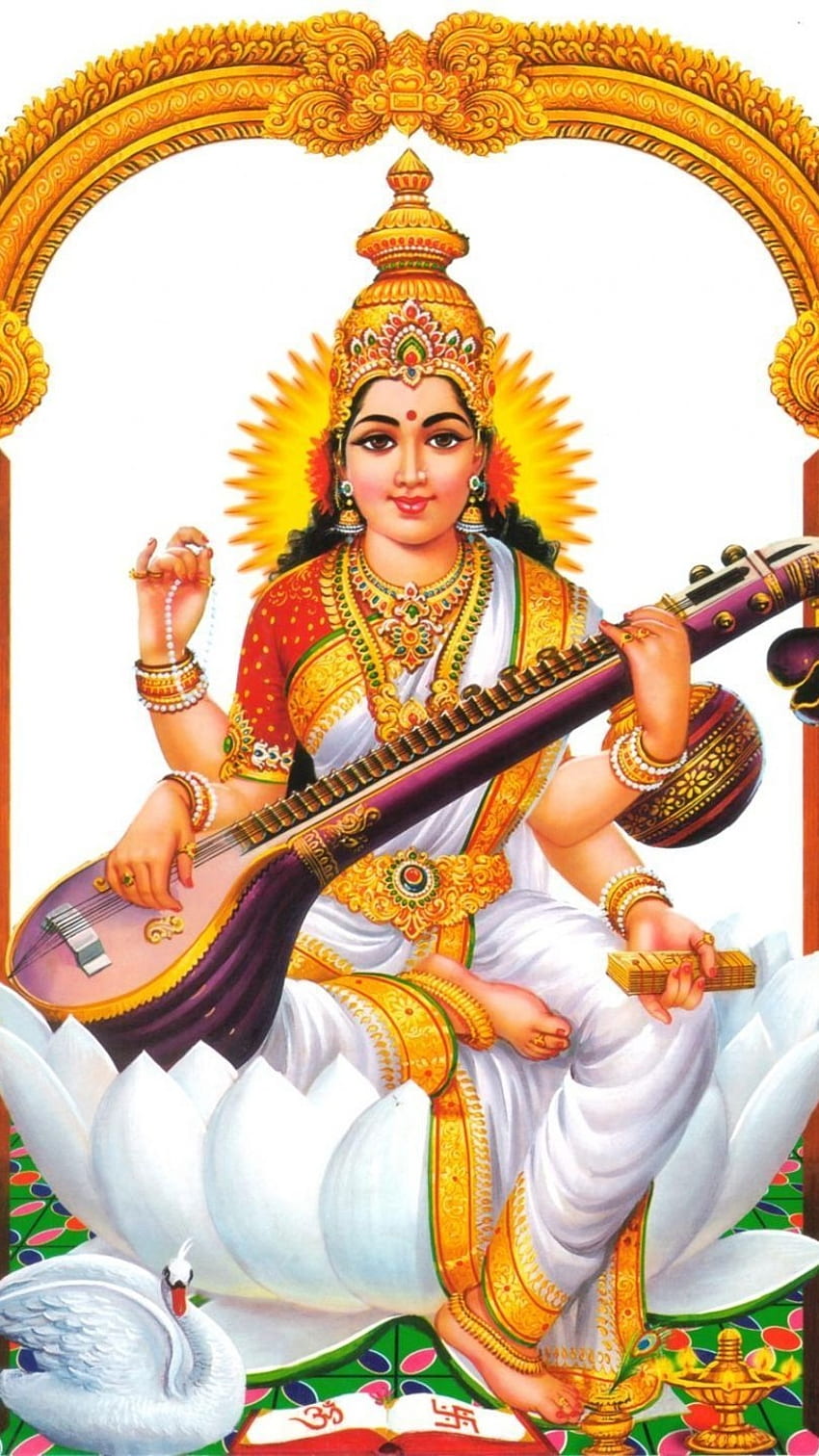Saraswati Maa, Saraswati Mata HD-Handy-Hintergrundbild