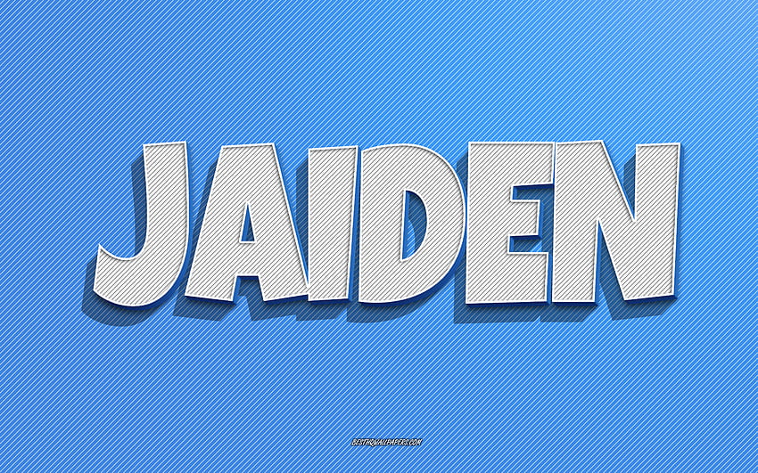 Jaiden, фон със сини линии, с имена, име на Jaiden, мъжки имена, поздравителна картичка на Jaiden, линейно изкуство, с име на Jaiden HD тапет