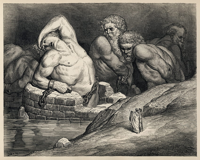 Gustave Doré - Dante Alighieri - Cehennem - Plate 65 Canto HD duvar kağıdı