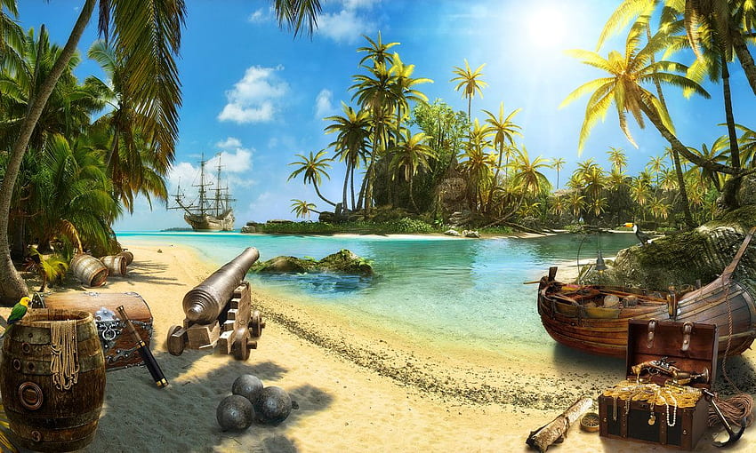 Pirate Island – модерен пано за стена – стена HD тапет