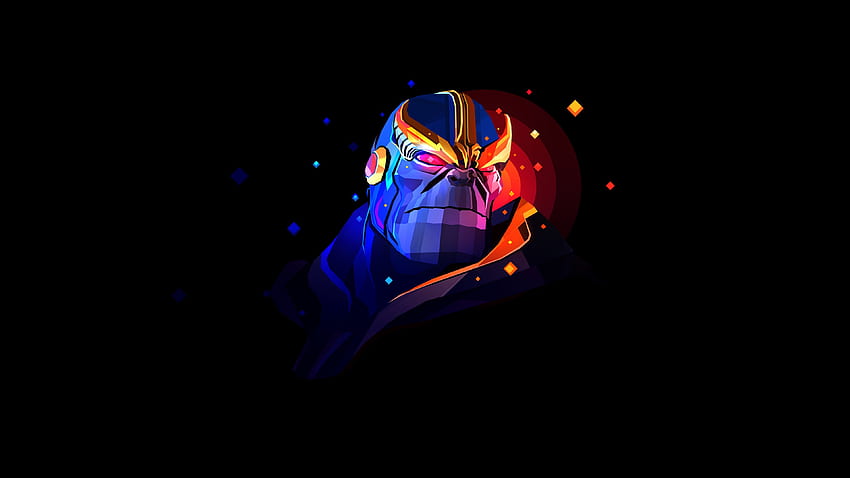 de gráficos de arte digital, Thanos Neon fondo de pantalla