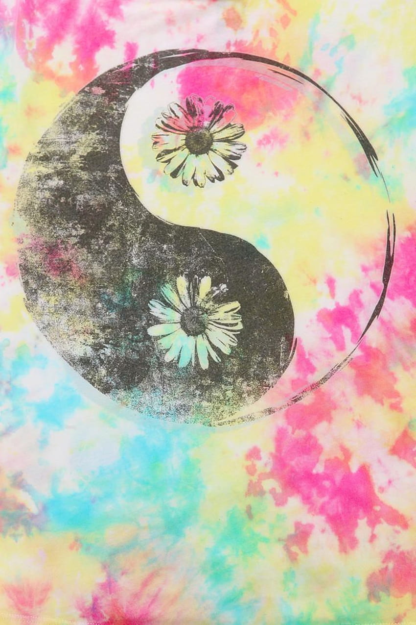 Tie Dye iPhone Tumblr Hippie Yin Yang - Yin Yang Art Tie Dye - -, Hippie Sunflower Tapeta na telefon HD