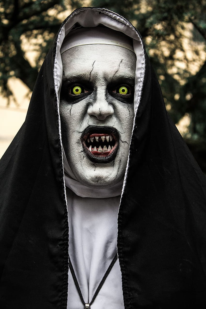 : монахинята, филм, ужас, странен, страшен, зловещ, Хелоуин, ужасен, Evil Nun HD тапет за телефон