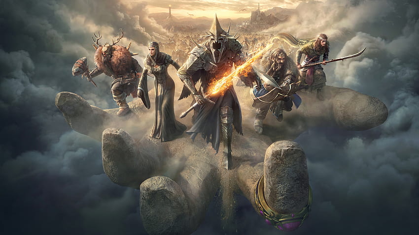 El Rey Brujo, Sauron, Saruman, El Imperecedero, La Serpiente Negra, Kirun El Señor de los Anillos Entra en Guerra fondo de pantalla