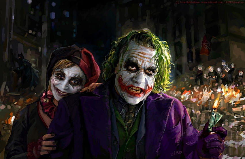 Joker with his wife, joker, with, his, wife HD wallpaper