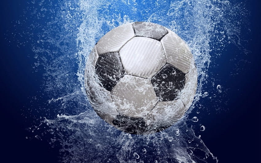 bola sepak, sepak bola, air, bola, percikan Wallpaper HD