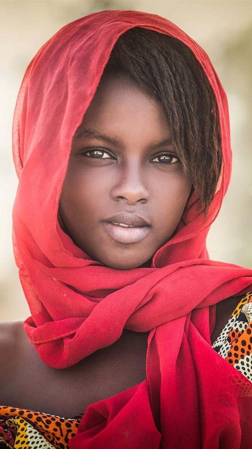 African Girl, Portrait, Scarf IPhone 8 7 6 6S HD phone wallpaper