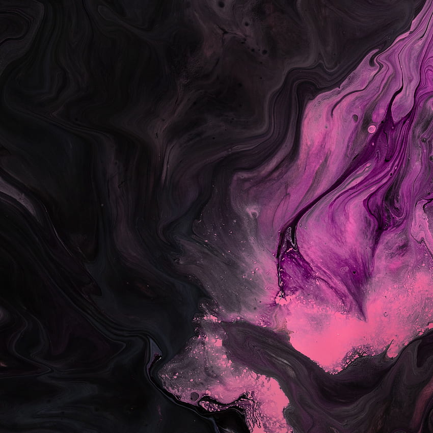 pintura, manchas, rosa, negro, líquido ipad pro 12.9 retina para de paralaje fondo de pantalla del teléfono