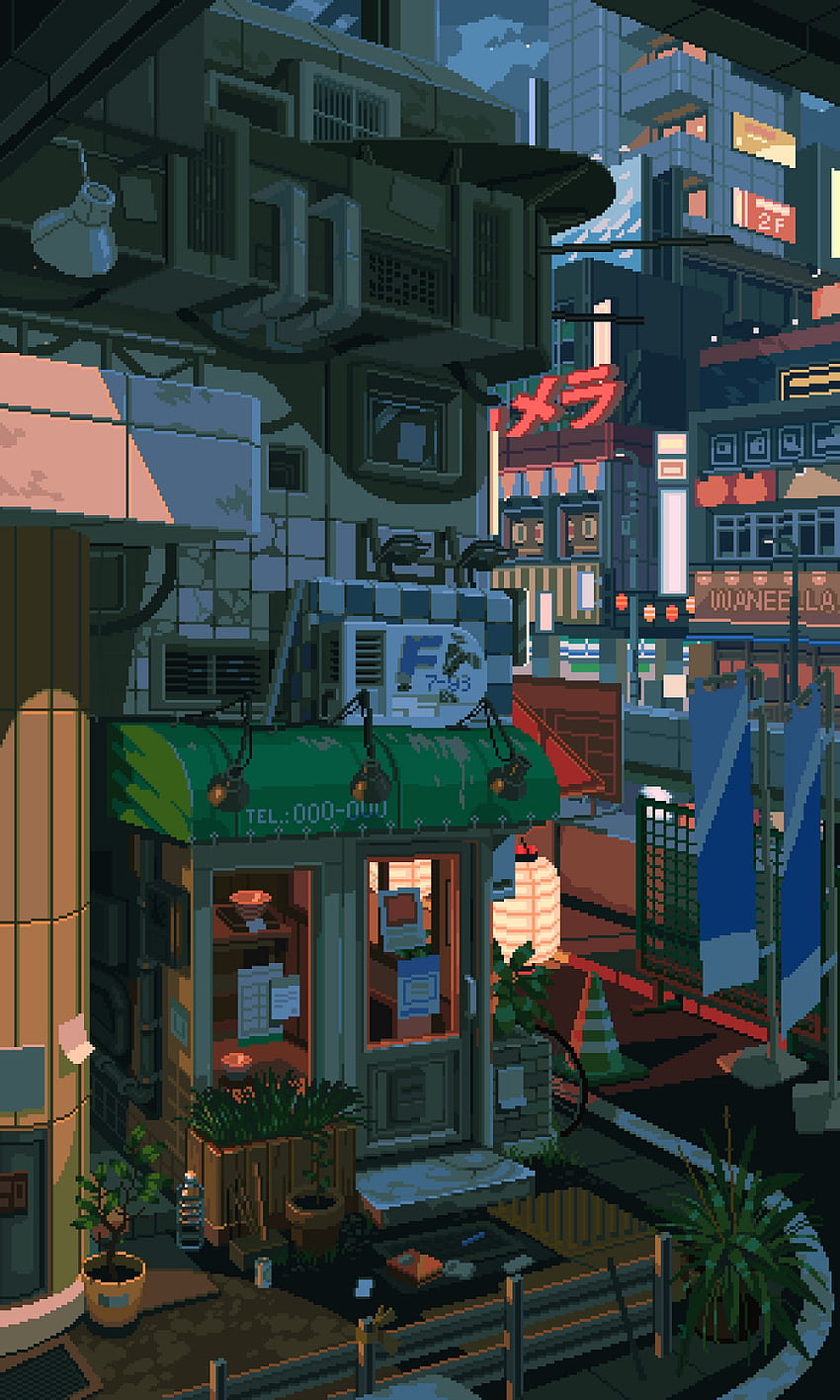 Twitter'da waneella. Pixel art background, Sanat arka planı, Anime manzarası, Pixel Art Japonya HD telefon duvar kağıdı