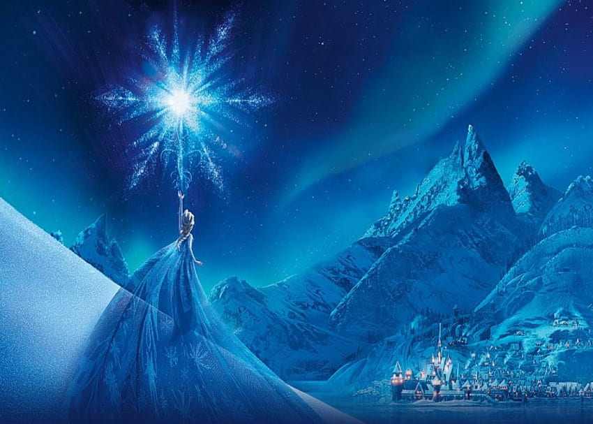 Frozen (película de 2013), Elsa, magia, castillo, nieve fondo de pantalla