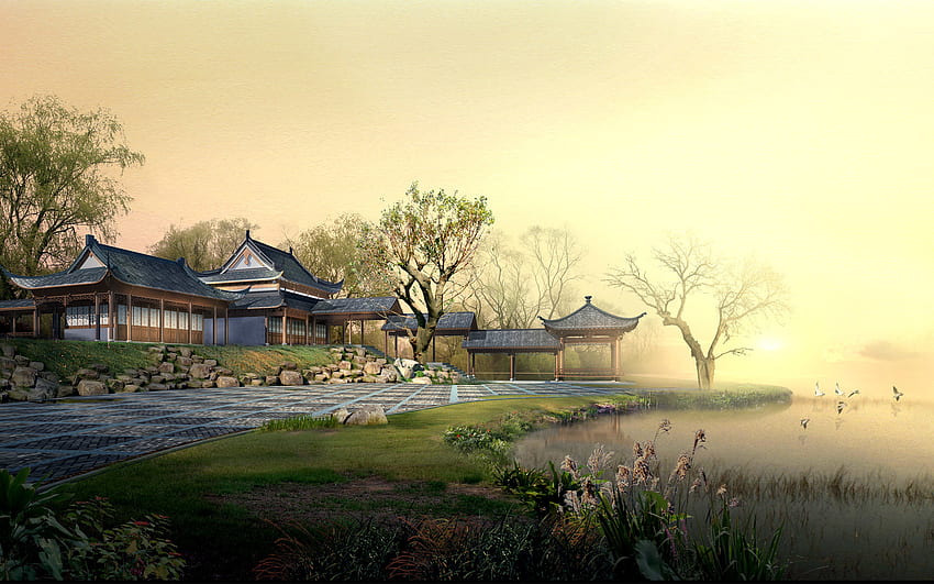 Landscape, Architecture, Asia HD wallpaper