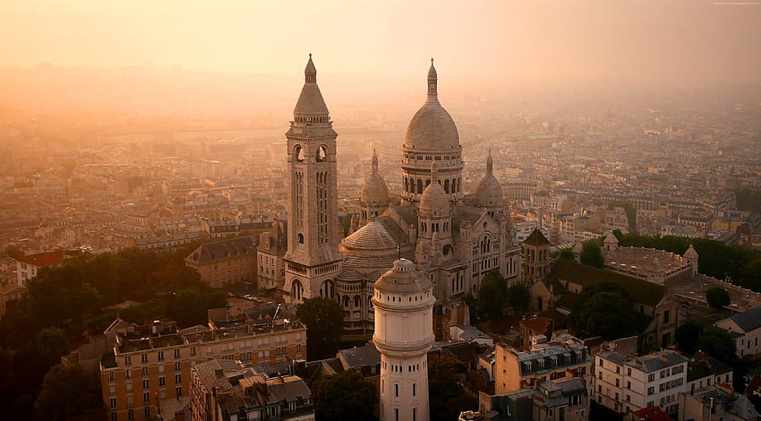 Paris Fransa'da Sacre Coeur Turistik Cazibe HD duvar kağıdı