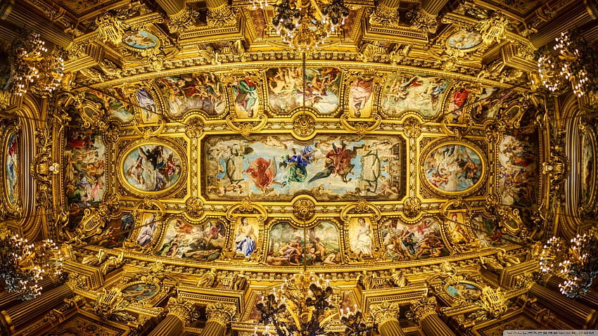 Ceiling of the Grand Foyer Palais Garnier Ultra Background for U TV : & UltraWide & Laptop : Multi Display, Dual Monitor : Tablet : Smartphone, Baroque Architecture HD wallpaper