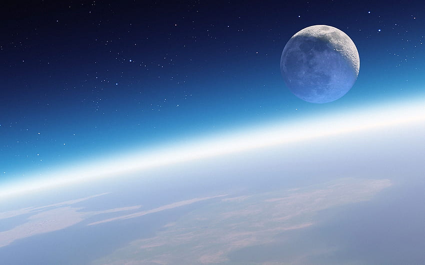 Earth Horizon In Space, Simple Earth HD wallpaper
