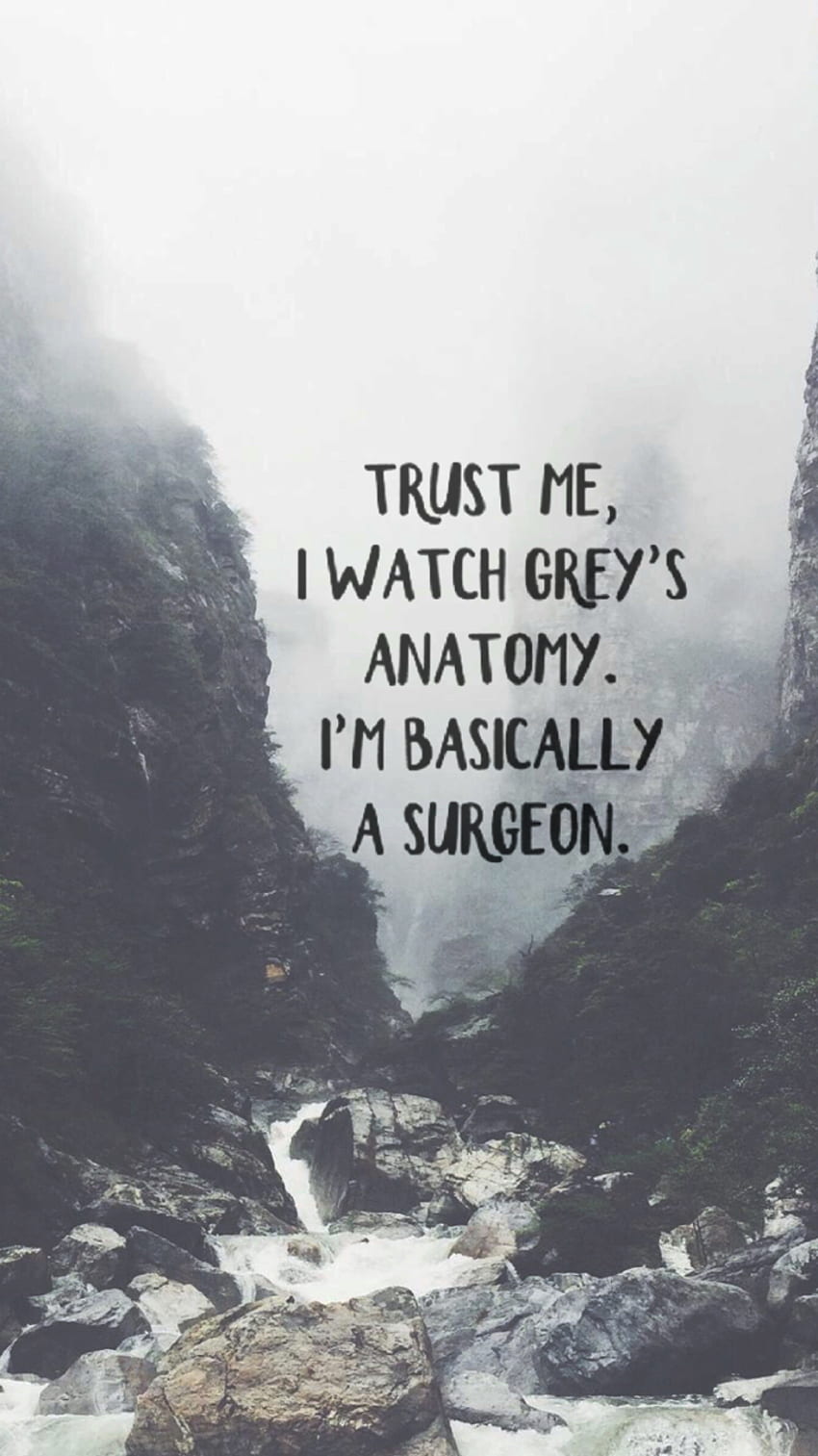 Trust Me I Watch Grey's Anatomy I M Basically A Surgeon HD phone wallpaper