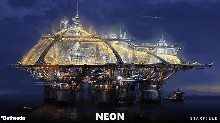 Neon-Bethesda-Sternenfeld HD-Hintergrundbild