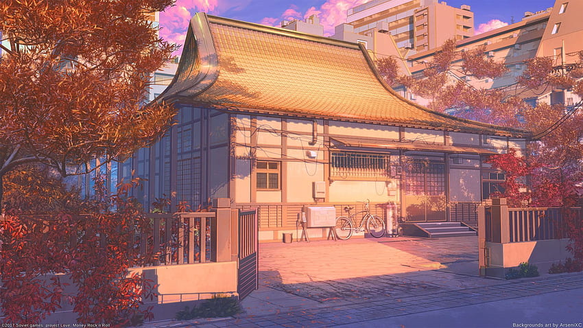 ArtStation - 古い家の日没セット、Arseniy Chebynkin。 アニメ 高画質の壁紙