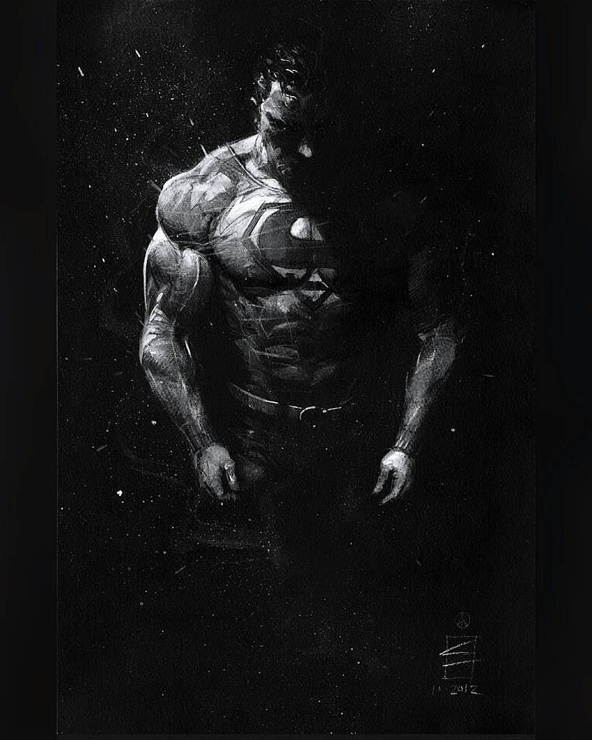 superman black and white art - Superman artwork, Superman , Superman art, Hulk Black and White HD phone wallpaper