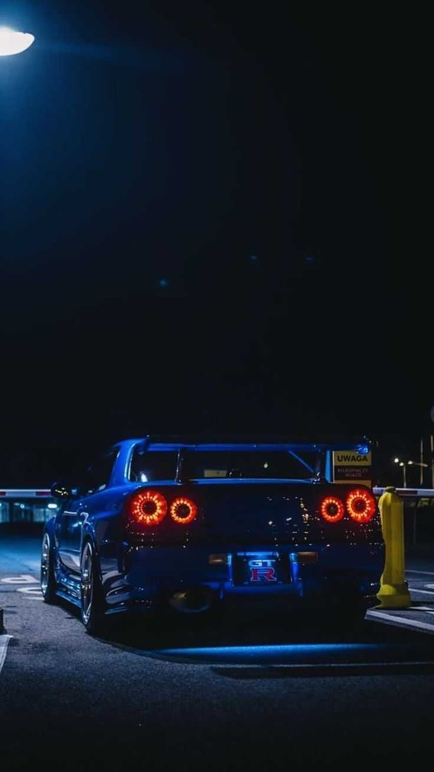 Nissan-Skyline, blaue Skyline HD-Handy-Hintergrundbild