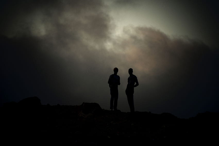 Two - Friends, silhouette of two young men. Beautiful, Friend Silhouettes HD wallpaper