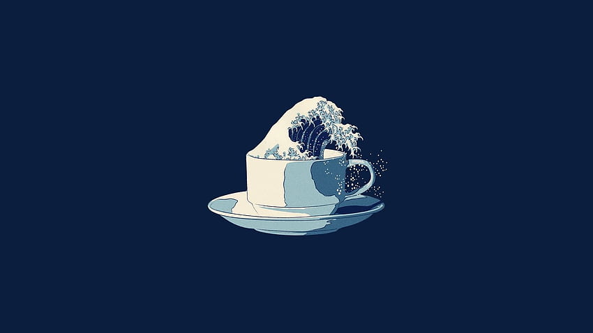 abstract, minimalistic, waves, coffee, solid, simplistic, Coffee Abstract HD wallpaper