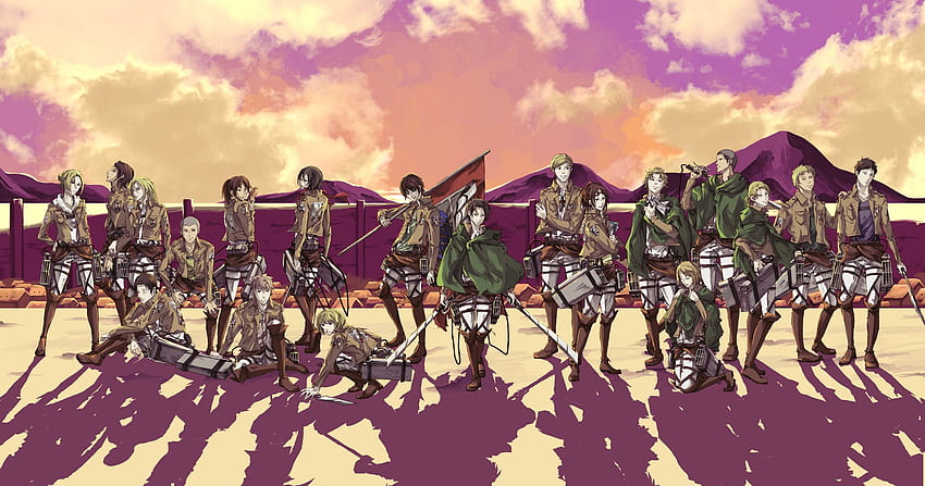 Shingeki No Kyojin - Anime İndir, Titan Manzarasına Saldırı HD duvar kağıdı