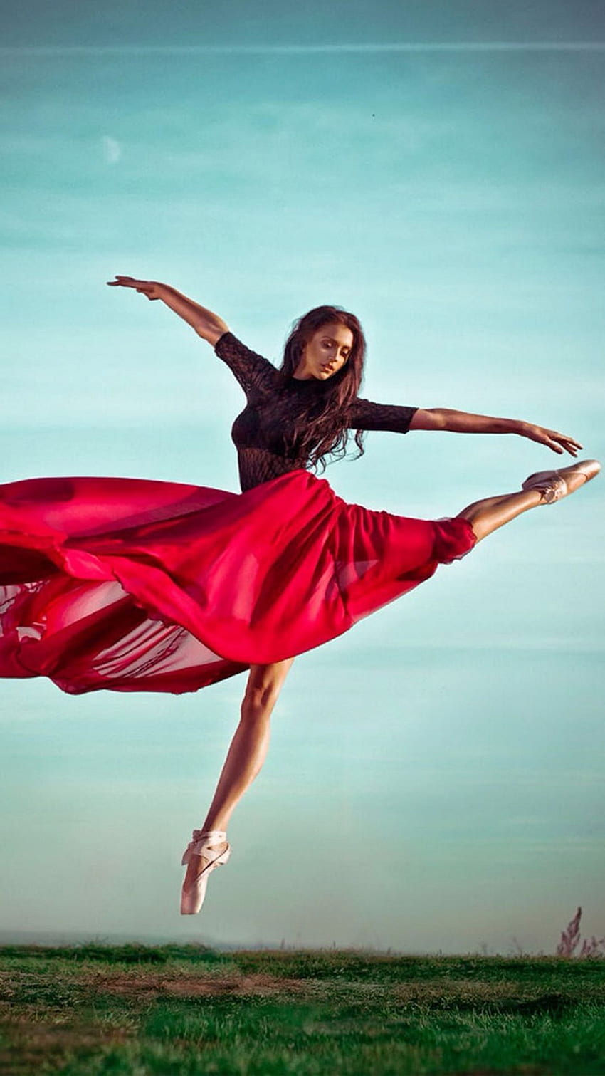 Балетна танцьорка Червена рокля IPhone 6 . IPhone, IPad One Stop. Балетисти, танцова графика, танц HD тапет за телефон