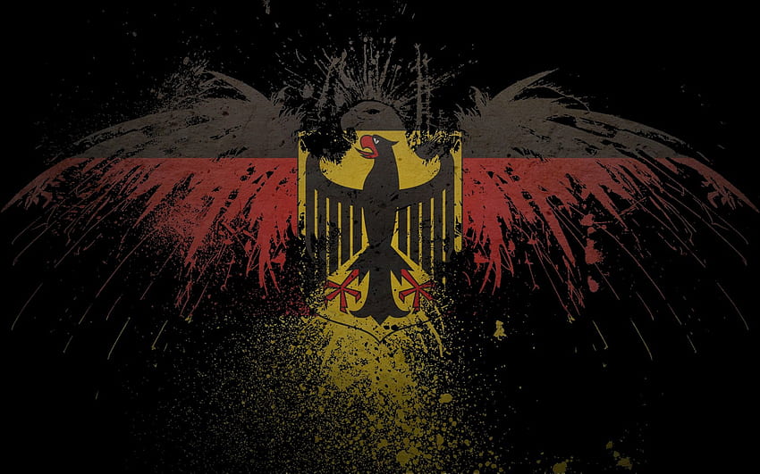 Germania, bandiere -, Aquila tedesca Sfondo HD