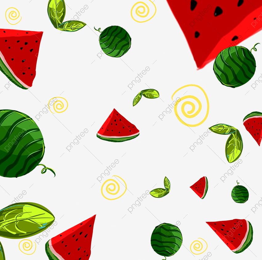 Cool Watermelon Hand Painted Background, Watermelon, Fruit, Hand Drawn PNG Transparent Clipart and PSD File for , Watermelon Green HD wallpaper
