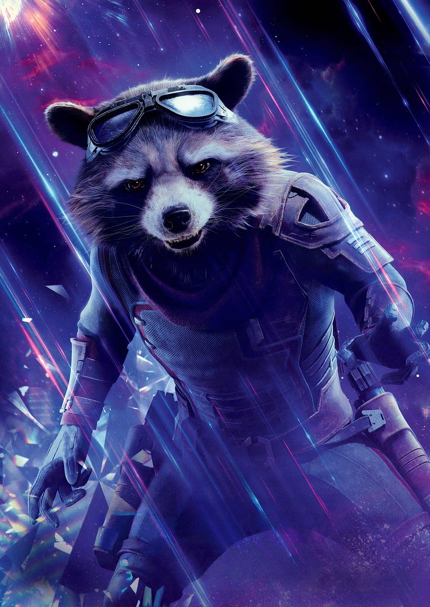 Rocket Raccoon w Avengers Endgame iPad Air, Filmy, i Tło, Rocket Art Tapeta na telefon HD