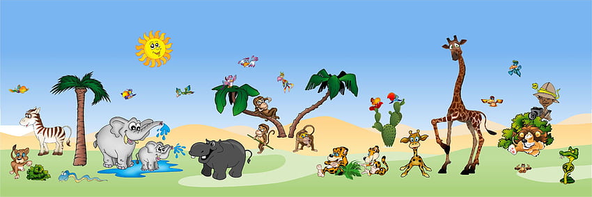 Toddler Jungle Clipart - Dětské Samolepky Na Zeď Safari - HD wallpaper