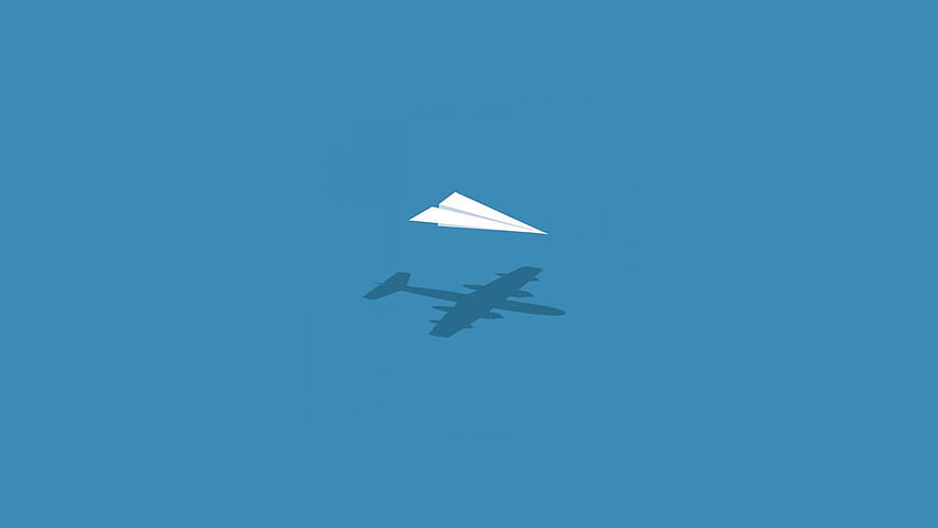 Минималистичен самолет - минималистичен фон на самолет върху прилеп, обикновен самолет HD тапет