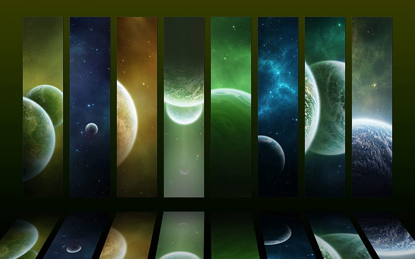 Abstrakt, Planeten, mehrfarbig, bunt, Streifen, Schlieren HD-Hintergrundbild