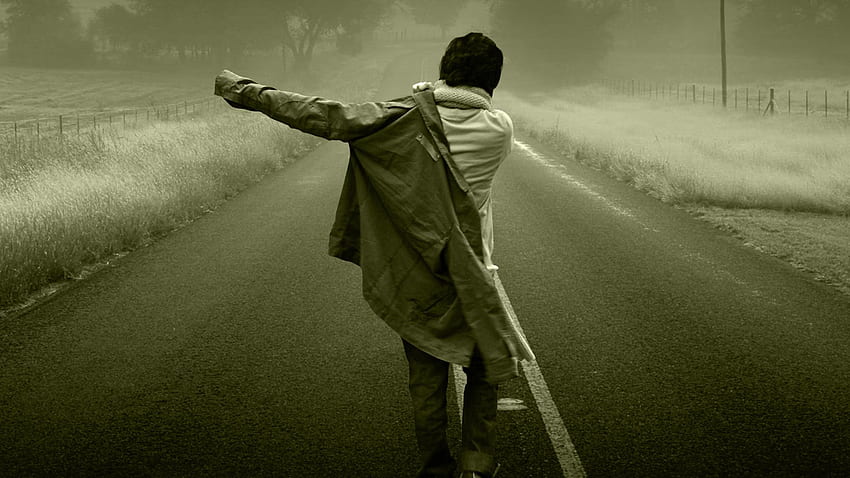 Lonely Boy Walking On Road - & Background, Walking Alone HD wallpaper