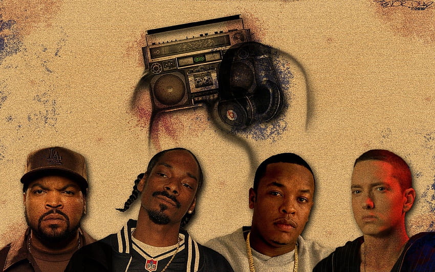Glaçon, Snoop Dogg, Dr Dre et Eminem Fond d'écran HD
