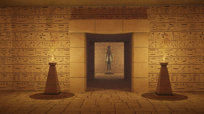 สุสานอียิปต์สินทรัพย์ 3 มิติพร้อมพีระมิด วอลล์เปเปอร์ HD