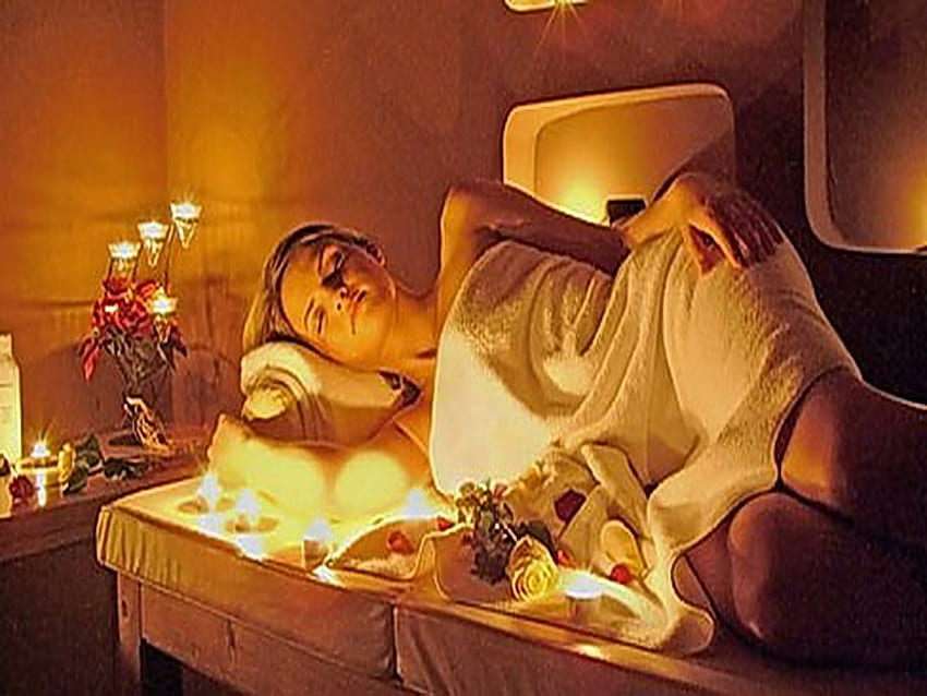 The perfect day, relaxation, pampering, spa, candles peace, woman HD wallpaper