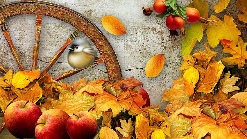 AUTUMN fall landscape nature tree forest leaf leaves thanksgiving, Autumn Fruit HD wallpaper