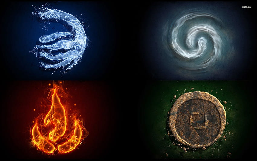 Заглавие Four Elements Artistic Elemental - Four Elements Art - -, Елемент Лого HD тапет