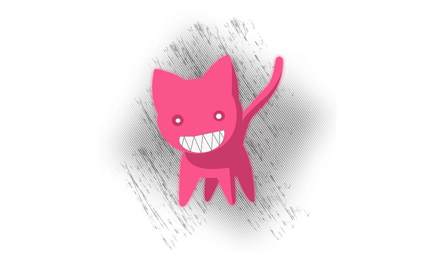 Pink cat sketch . Pink cat sketch stock HD wallpaper