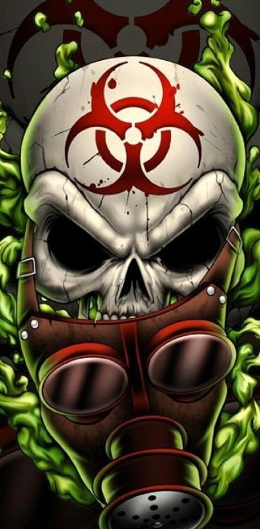 toxic bio skull, Cool Toxic HD phone wallpaper