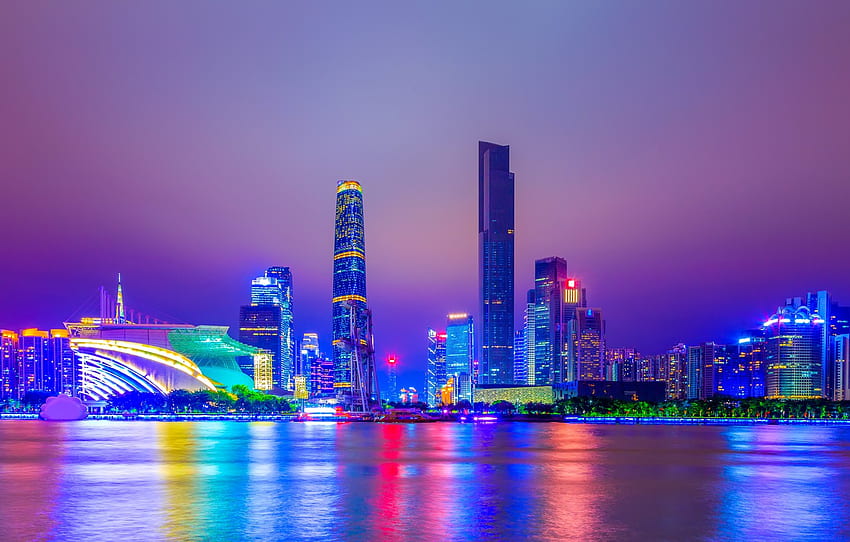 the city, skyscrapers, China, Shanghai, the urban landscape for , section город, Guangzhou Skyline HD wallpaper