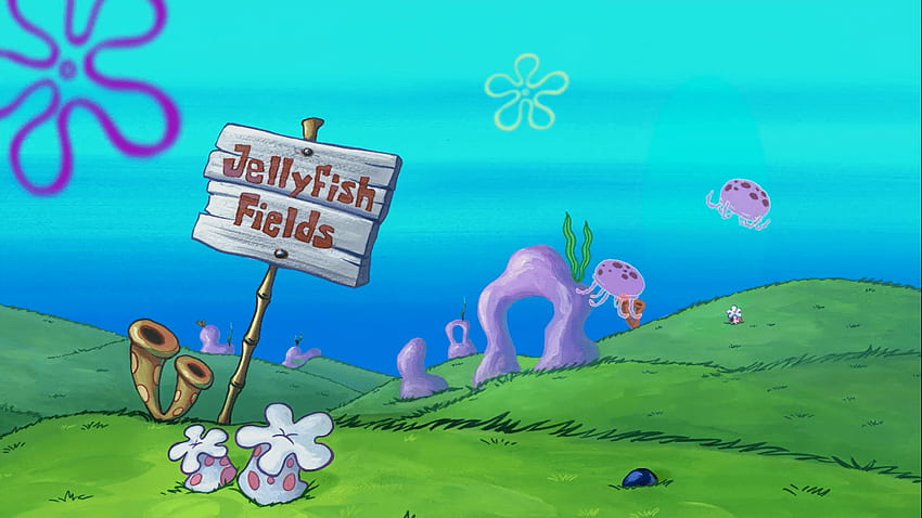 Jellyfish Fields, Cartoon Jellyfish HD wallpaper